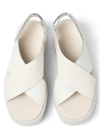 Camper Leder-Sandaletten "Pelotas Flota" in Creme