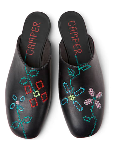 Camper Leder-Clogs "Casi Myra" in Schwarz