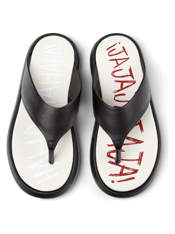 Camper Leder-Zehentrenner "Pelotas Flota" in Schwarz