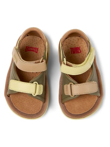 Camper Leder-Halbsandalen "Bicho" in Khaki