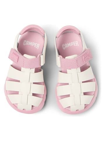 Camper Leder-Halbsandalen "Oruga" in Creme