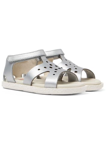 Camper Leren sandalen zilverkleurig