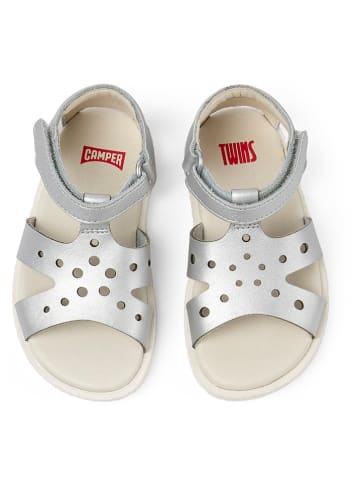 Camper Leder-Sandalen in Silber