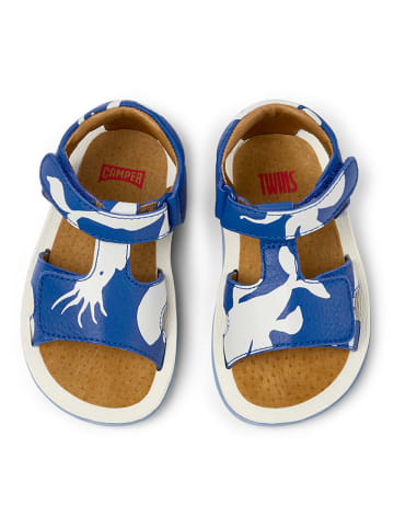 Camper Leder-Sandalen in Blau/ Weiß