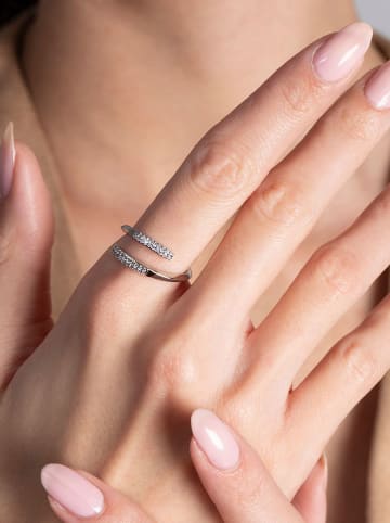 Heliophilia Verzilverde ring met edelstenen