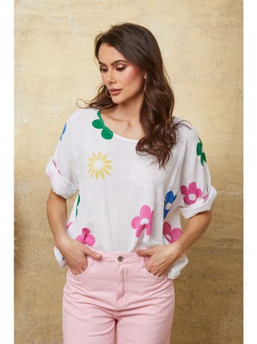 La Compagnie Du Lin Shirt "Aphrodite" wit/meerkleurig