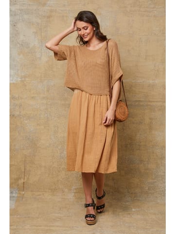 La Compagnie Du Lin Linnen jurk "Dilla" camel