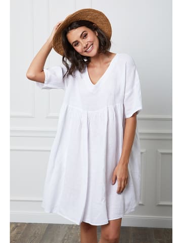 Fleur de Lin Leinen-Kleid "Etsy" in Weiß