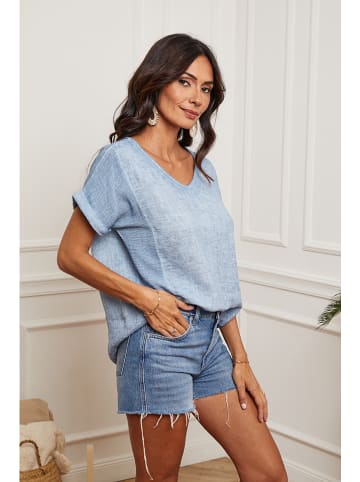 Fleur de Lin Linnen shirt "Fabioza" lichtblauw