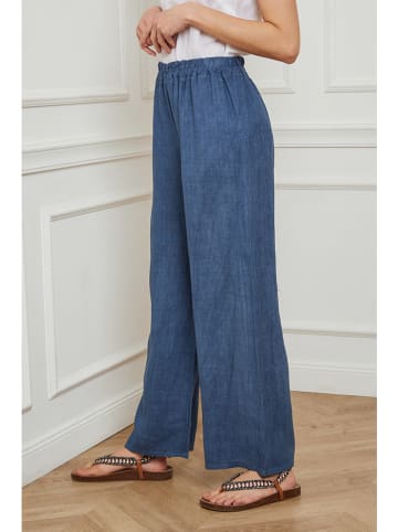 Fleur de Lin Leinen-Hose "Garibaldi" in Dunkelblau