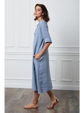 Fleur de Lin Leinen-Kleid "Granel" in Hellblau