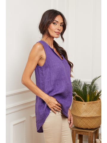 Fleur de Lin Leinen-Top "Harley" in Lila