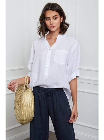 Fleur de Lin Leinen-Bluse "Helly" in Weiß