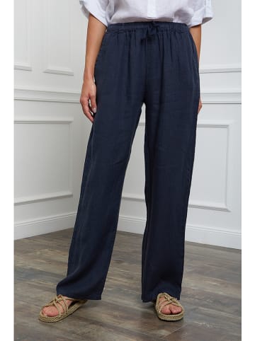 Fleur de Lin Leinen-Hose "Honas" in Dunkelblau