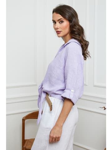 La Compagnie Du Lin Lniana bluzka "Josue" w kolorze fioletowym