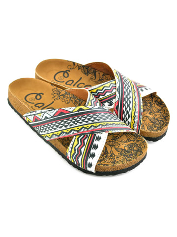 Calceo Slippers wit/meerkleurig
