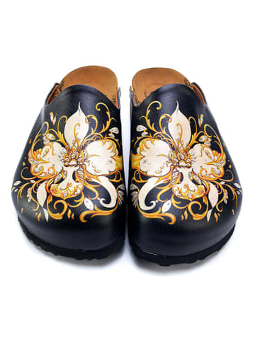 Calceo Clogs in Schwarz/ Bunt