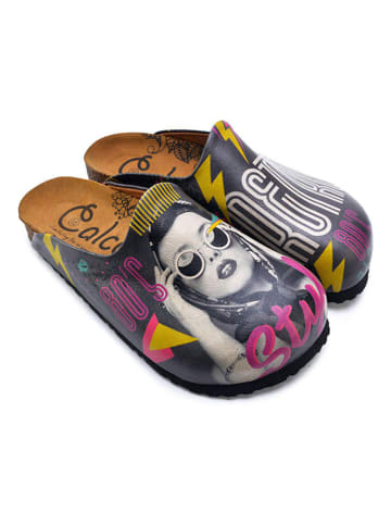 Calceo Clogs in Schwarz/ Bunt