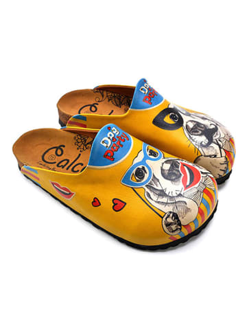 Calceo Clogs mosterdgeel/meerkleurig