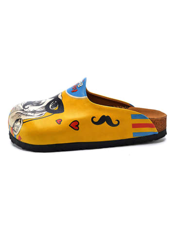 Calceo Clogs in Senf/ Bunt