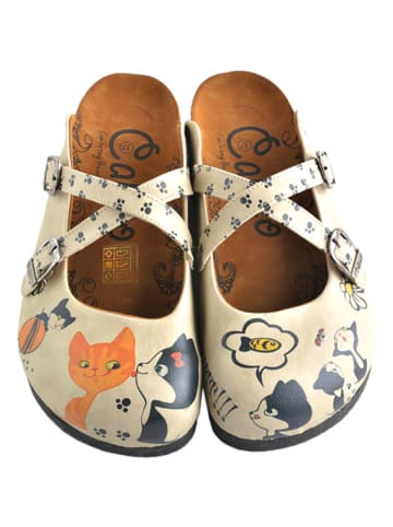 Calceo Clogs in Beige/ Bunt