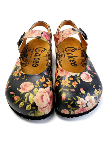 Calceo Halbsandalen in Schwarz/ Bunt