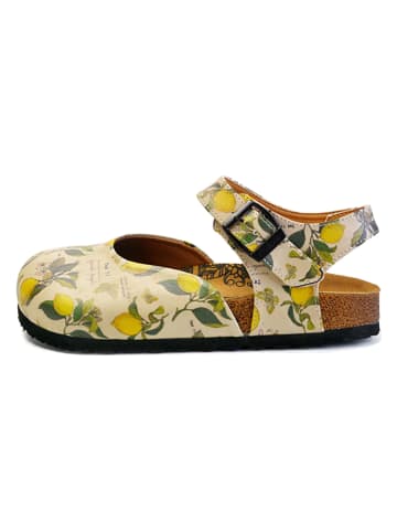 Calceo Enkelsandalen meerkleurig/geel