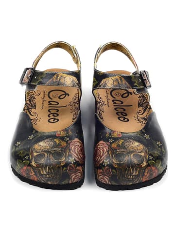 Calceo Enkelsandalen zwart/meerkleurig