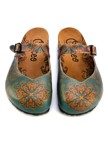 Calceo Clogs in Hellblau/ Bunt