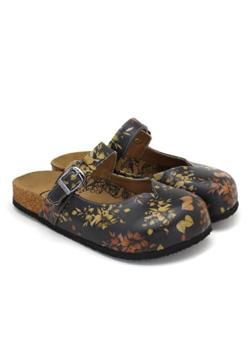 Calceo Clogs zwart/lichtbruin