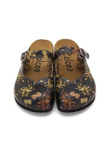 Calceo Clogs zwart/lichtbruin