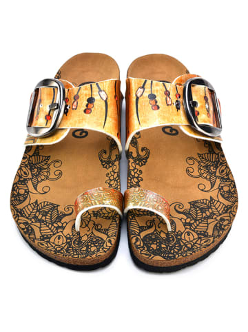 Calceo Teenslippers oranje/meerkleurig