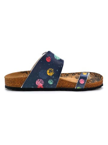Calceo Teenslippers donkerblauw/meerkleurig