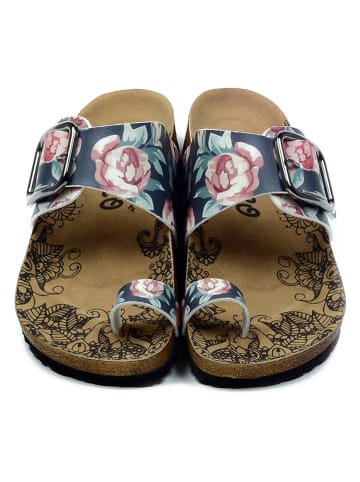 Calceo Zehentrenner in Schwarz/ Bunt