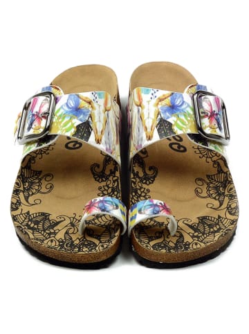 Calceo Teenslippers wit/meerkleurig