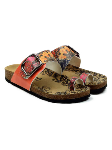 Calceo Teenslippers rood/oranje/meerkleurig