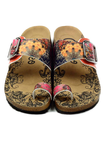 Calceo Teenslippers rood/oranje/meerkleurig