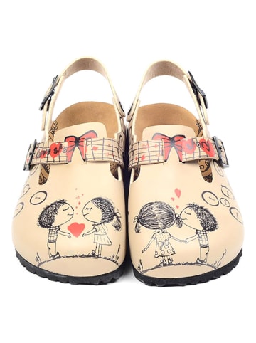 Calceo Enkelsandalen beige/meerkleurig