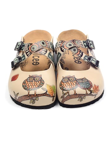 Calceo Clogs in Beige/ Bunt