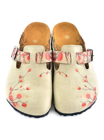 Calceo Clogs in Beige/ Pink