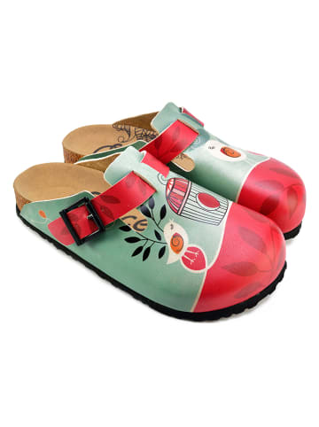 Calceo Clogs in Mint/ Rot