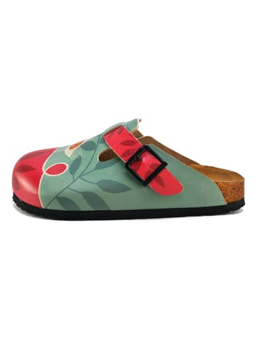 Calceo Clogs in Mint/ Rot