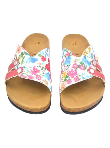 Calceo Klapki w kolorze białym ze wzorem