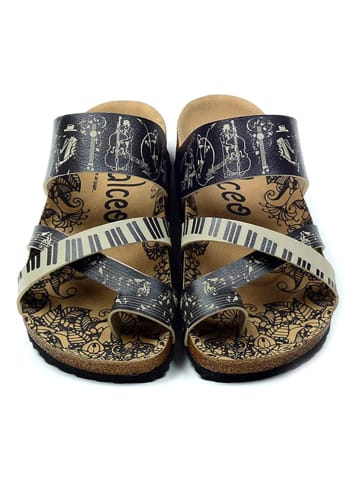 Calceo Teenslippers zwart/ wit