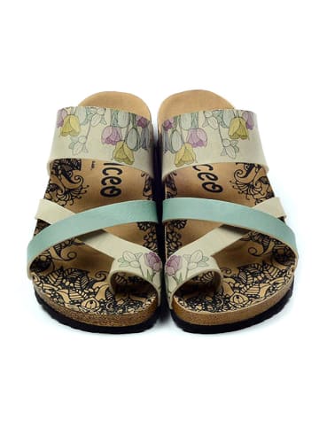 Calceo Zehentrenner in Beige/ Bunt