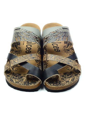 Calceo Teenslippers donkerblauw/lichtblauw/meerkleurig