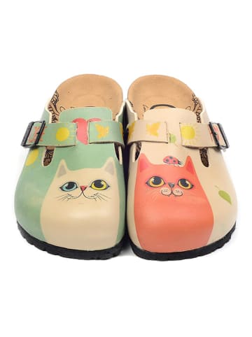 Calceo Clogs mintgroen/beige/meerkleurig