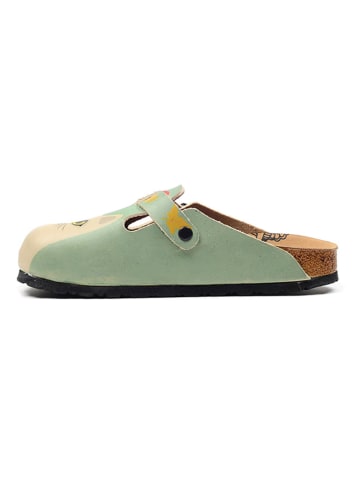 Calceo Clogs mintgroen/beige/meerkleurig