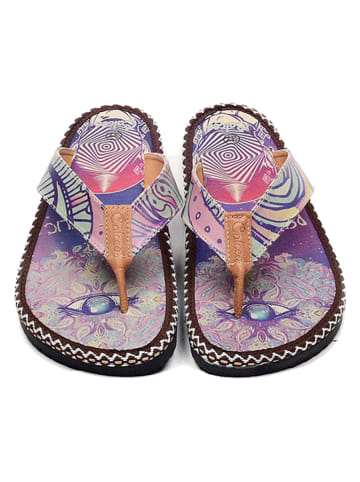 Calceo Zehentrenner in Lila/ Bunt