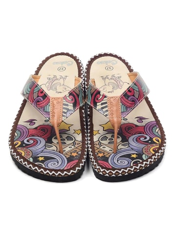 Calceo Teenslippers beige/paars